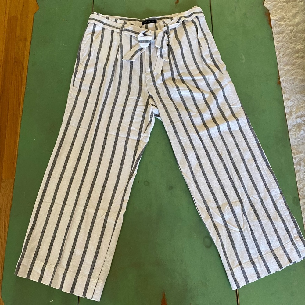 SANCTUARY• Linen Rayon Blend wide leg crop pants Size 31 NWT with belt